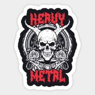 Heavy Metal Skull Music Sticker